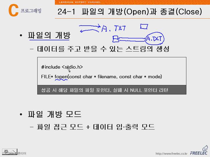C언어 강좌 제24장 파일입출력1.파일의개방 비디오 썸네일 이미지
