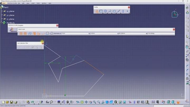 CATIA 기초.20강_Sketch Profile 비디오 썸네일 이미지