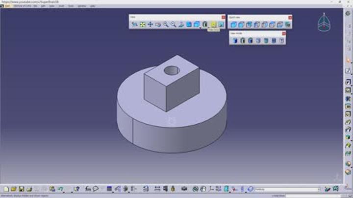 CATIA 기초.14강_View Toolbar Hide Show Swap Visible Space 비디오 썸네일 이미지