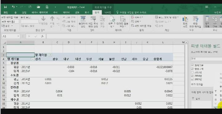 MS Excell.엑셀.13_피벗테이블 비디오 썸네일 이미지