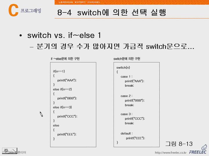 C언어 강좌 제08장 조건에따른흐름의분기3.switch에의한선택실행 비디오 썸네일 이미지