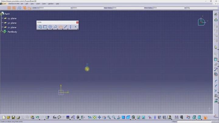 CATIA 기초.24강_카티아 Conic Line 2차곡선 타원 포물선 쌍곡선 비디오 썸네일 이미지