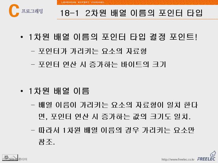C언어 강좌 제18장 다차원배열그리고포인터1.2차원배열이름의포인터타입 비디오 썸네일 이미지